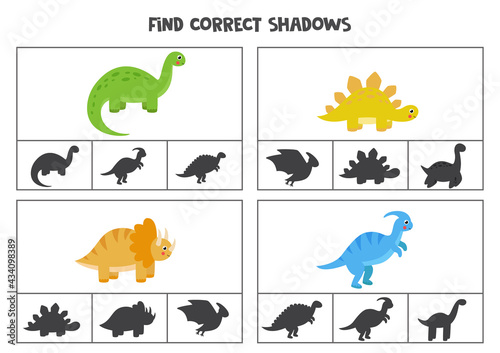 Find correct shadow. Printable clip card games for children.