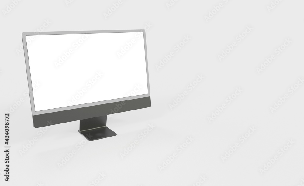 Computer display mock up with blank white screen. Stylish desktop computer mockup. new Computer display mock up with blank white screen. Stylish desktop computer mockup. new