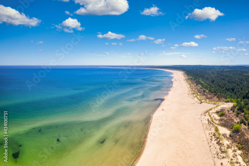 Fototapeta Naklejka Na Ścianę i Meble -  Beautiful scenery of Baltic Sea beach in Sobieszewo at summer , Poland