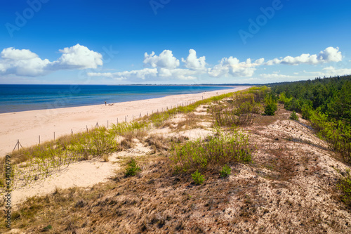 Beautiful scenery of Baltic Sea beach in Sobieszewo at summer , Poland