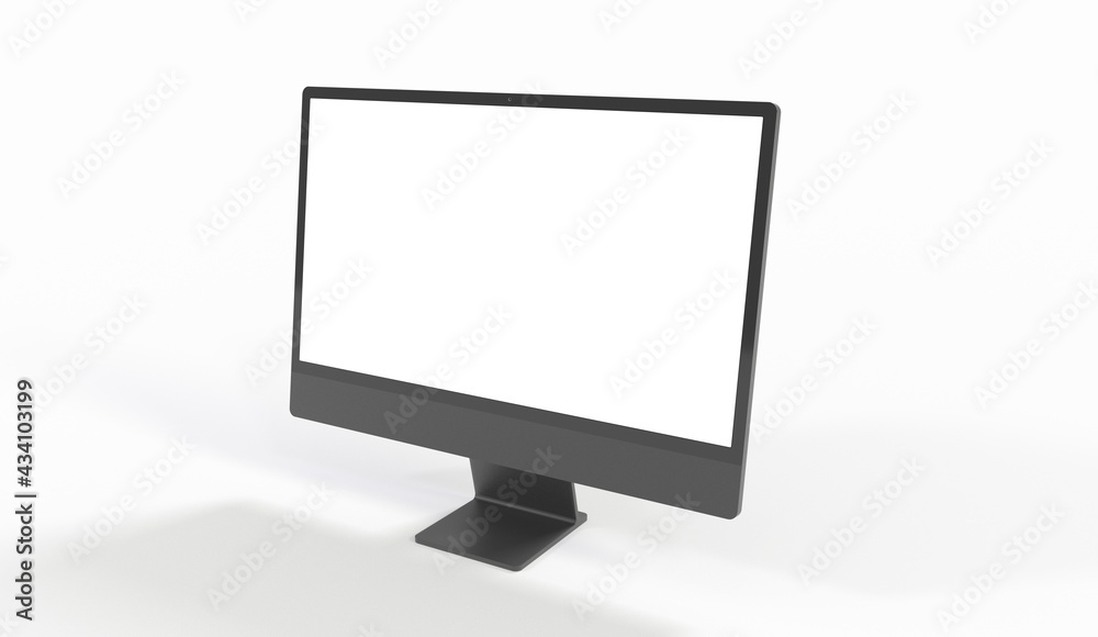 Realistic flat screen computer monitor 3de style mockup with blank screen isolated 3d Realistic flat screen computer monitor 3de style mockup with blank screen isolated 3d
