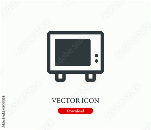 Old tv vector icon.  Editable stroke. Symbol in Line Art Style for Design, Presentation, Website or Apps Elements, Logo. Pixel vector graphics - Vector