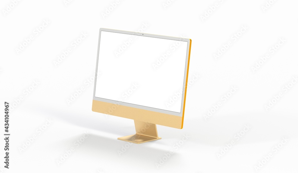 Realistic flat screen computer monitor 3de style mockup with blank screen isolated 3d Realistic flat screen computer monitor 3de style mockup with blank screen isolated 3d
