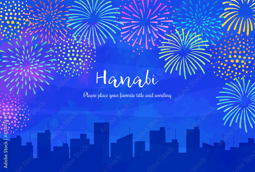 花火をモチーフにした夏のイメージの背景素材 Stock Vector Adobe Stock
