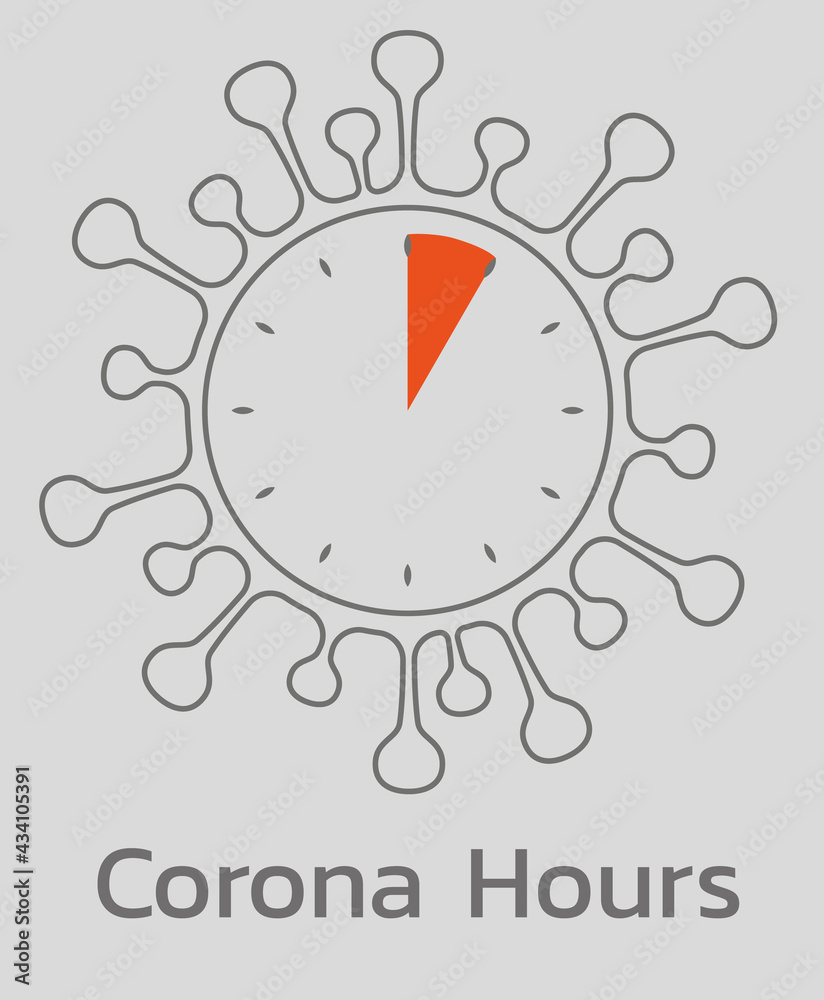 Fototapeta premium coronavirus clock with highlighted one hour