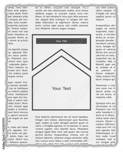newspapers with lorem ipsum text and empty box