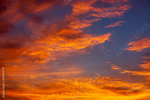 Orange sky light warm of the sun adds a beautiful glow