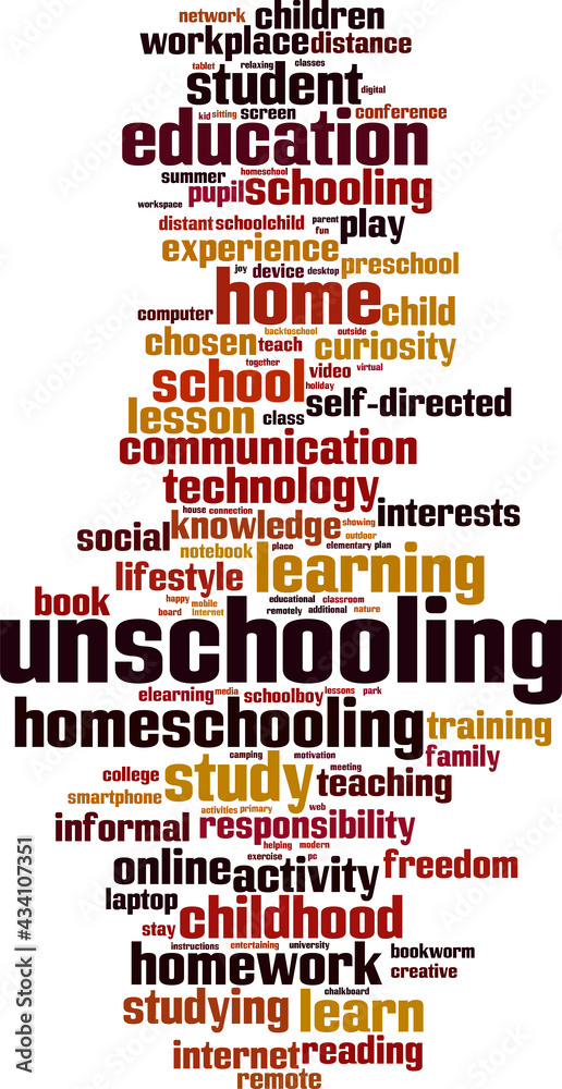 Obraz premium Unschooling word cloud