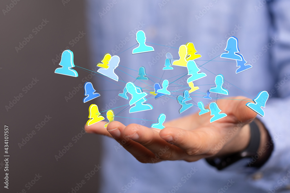 videoconference group of people talking in social network videoconference group of people talking in social network