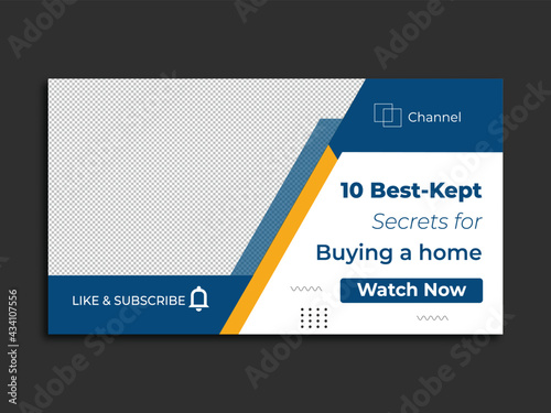 Corporate youtube thumbnail template, Abstract business youtube thumbnail template
