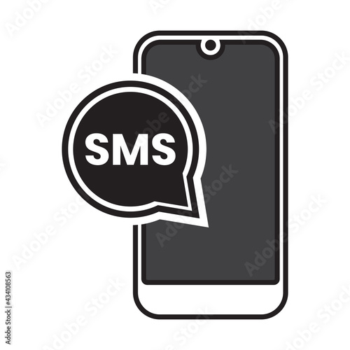 Mobile SMS message flat vector icon for apps or websites