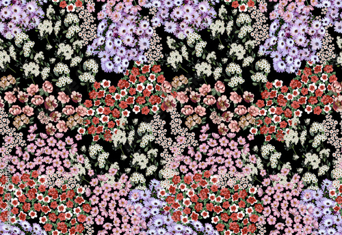 Seamless flowers pattern  summer floral design