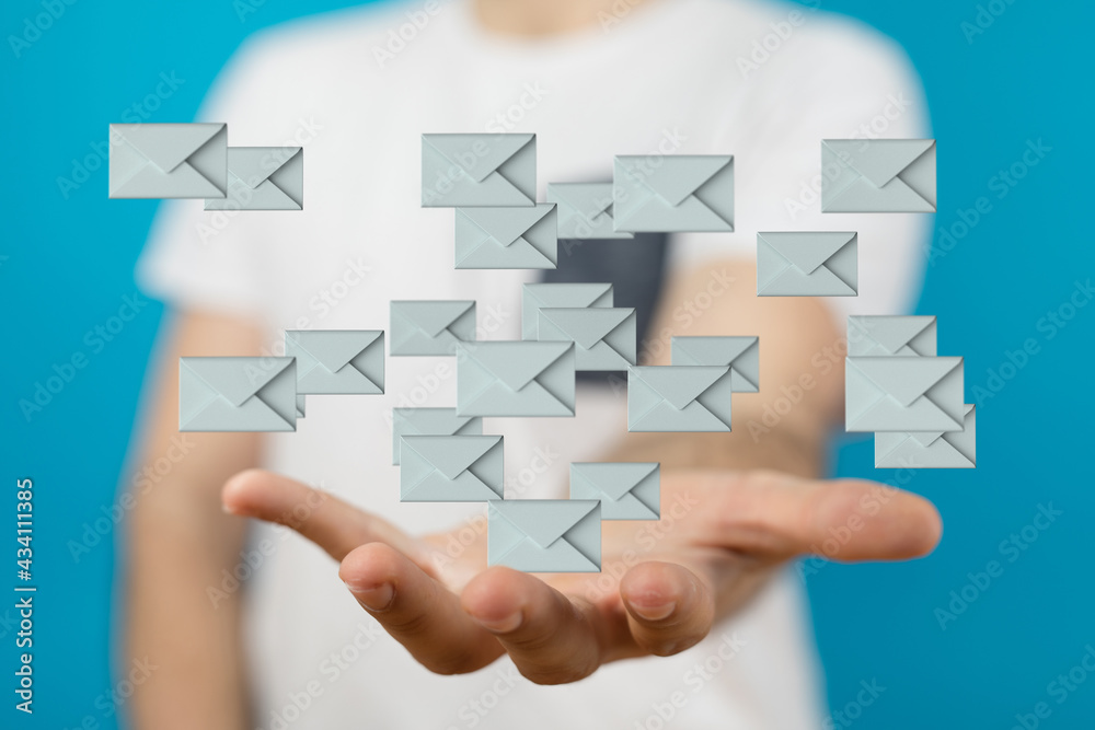 Network Communications with email symbol. Network Communications with email symbol.