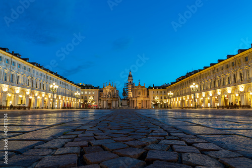 San Carlo Square in Turin Italy photo