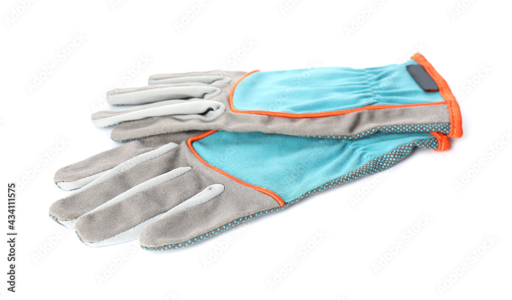 Pair of gloves on white background. Gardening tool Pair of gloves on white background. Gardening tool