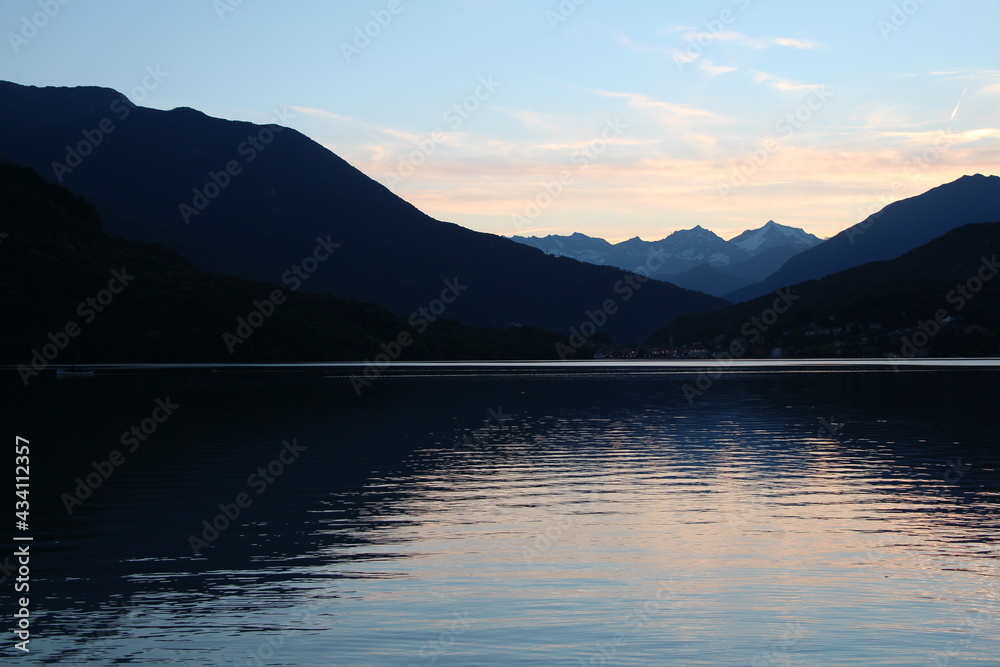 lake of mergozzo in the evening lake of mergozzo in the evening