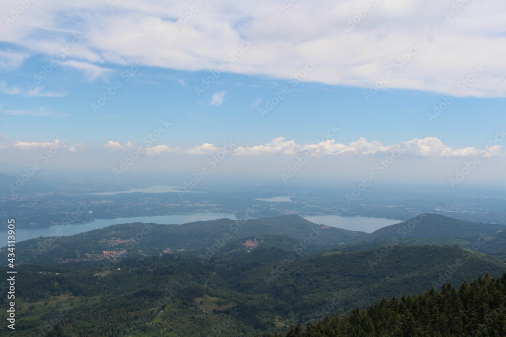 panorama of the mountains with the lago maggiore