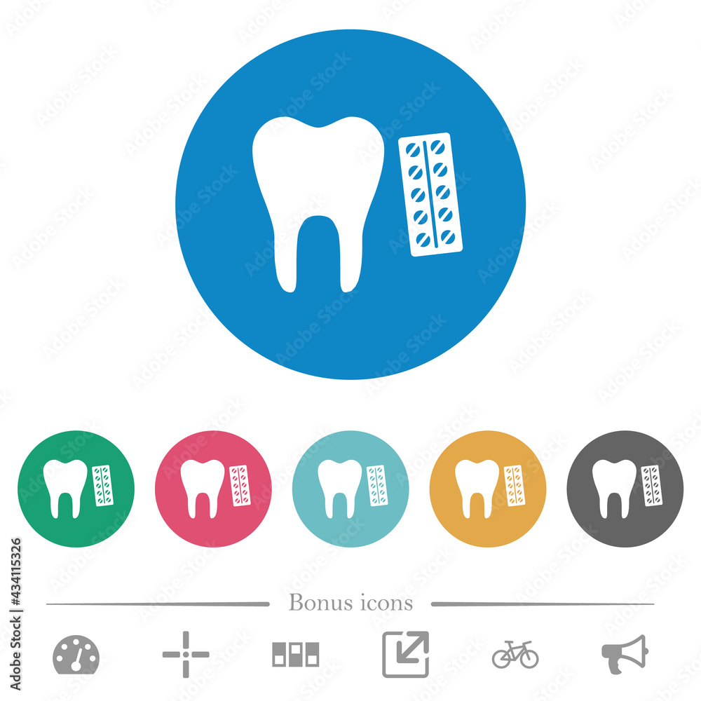 Dental medicine flat round icons Dental medicine flat round icons
