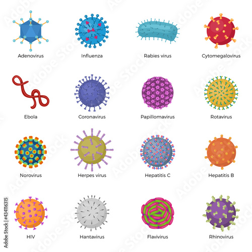 Viruses illustrations. Microb bacillus ebola microorganism pictogram pharmaceutical laboratory symbols recent vector microorganism signs templates photo
