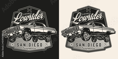 Lowrider custom garage vintage print