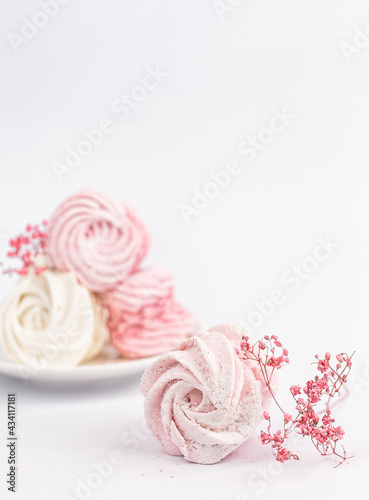 marshmallow colored fruit pink white sweet dessert