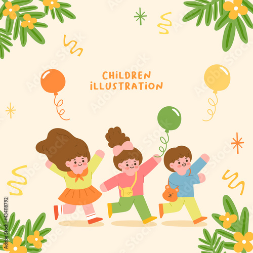Children illustration. Illustration for educational activities with friends.