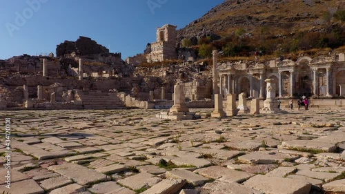 View of ruins of an ancient Roman city. photo