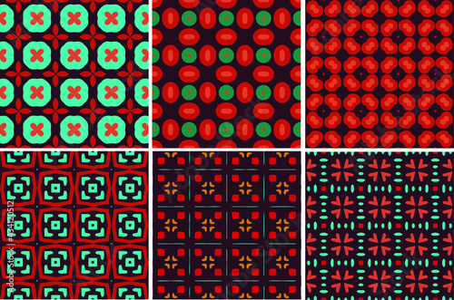 set of colored seamless patterns. abstract background.