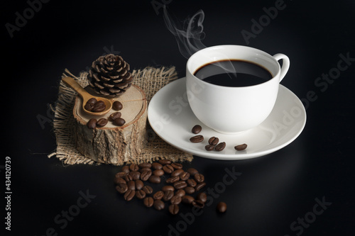 cup of coffee with beans