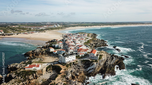 Mesmerizing view of the island of Baleal near Peniche on the Atlantic coastline of Portugal