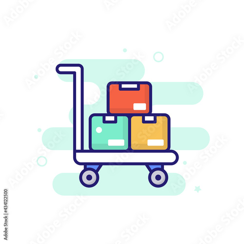 Trolley vector filled outline icon style illustration. EPS 10 File