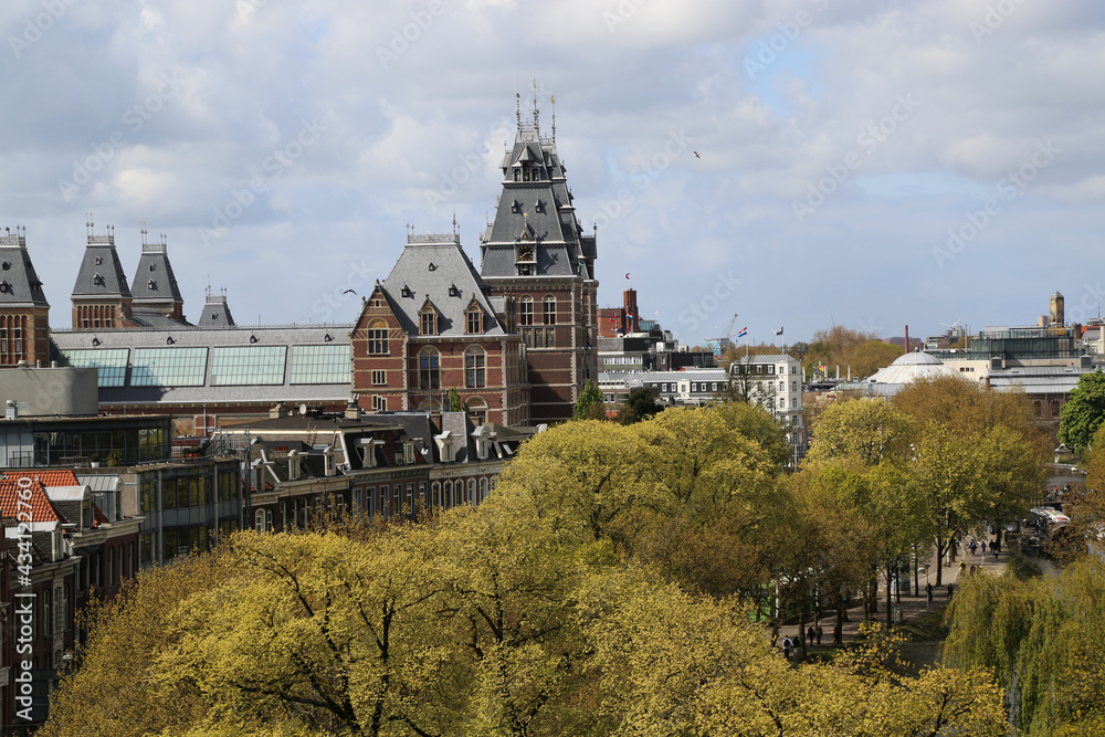 View of the Rijksmuseum in Amsterdam