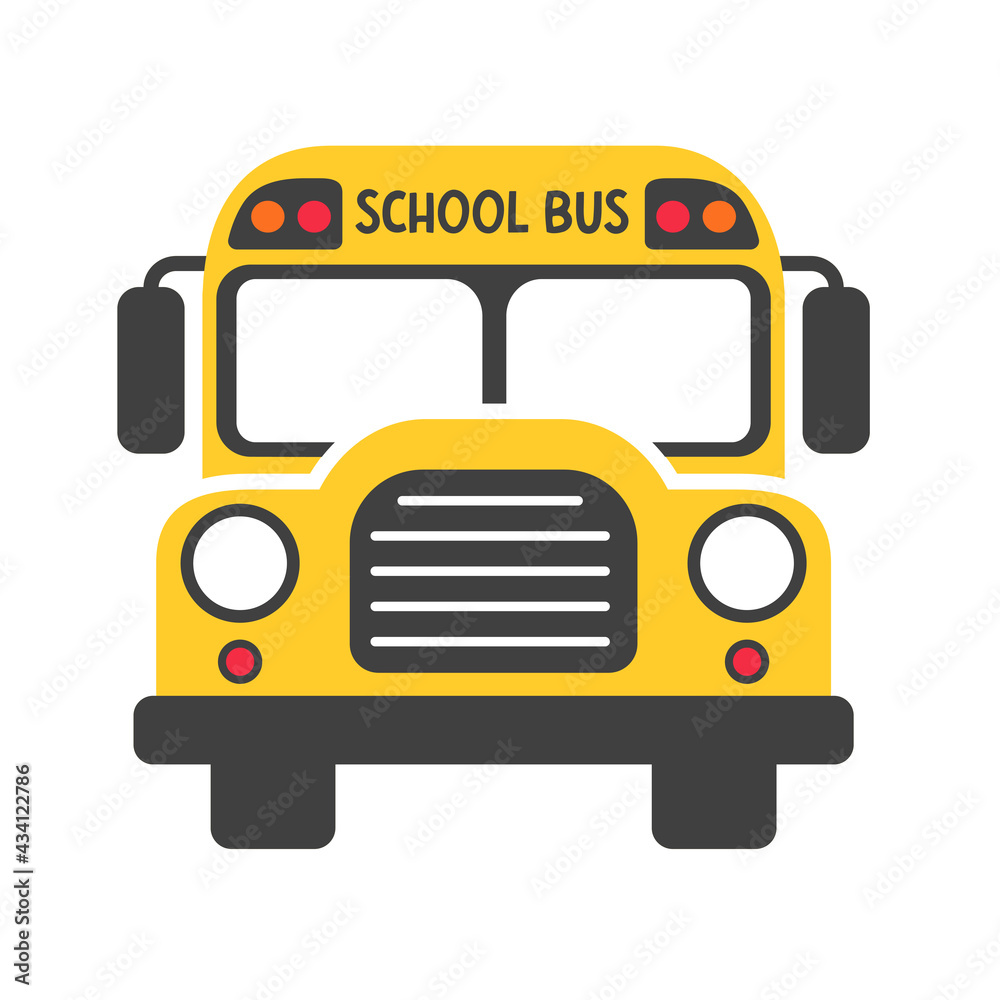 School bus vector. Gifts for school bus drivers Concept of back to school. Isolated on background
