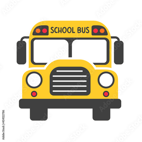 School bus vector. Gifts for school bus drivers Concept of back to school. Isolated on background