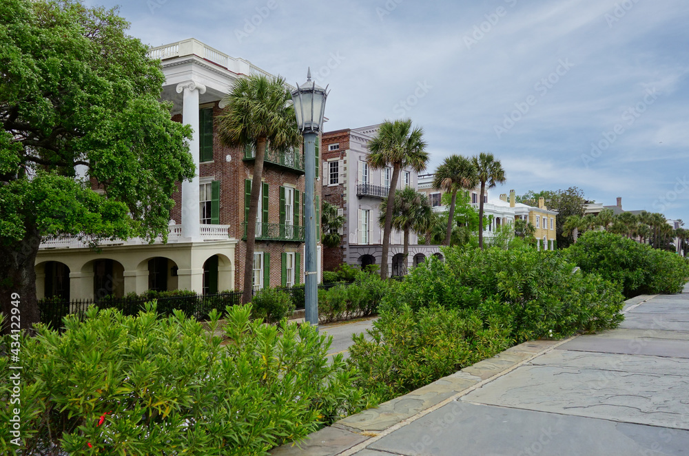 Historic homes along East Bay Street on The Battery in Charleston SC