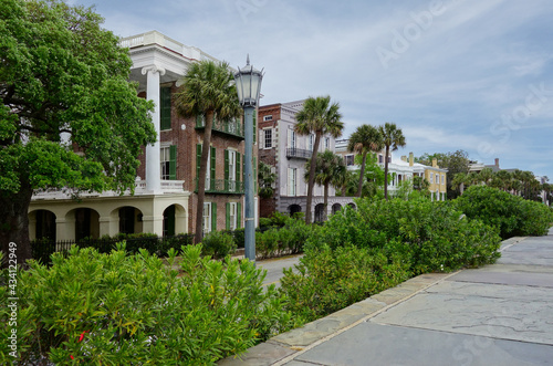 Historic homes along East Bay Street on The Battery in Charleston SC photo