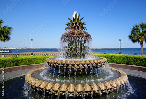 The Pineapple Fountain in scenic Waterfront Park, Charleston SC