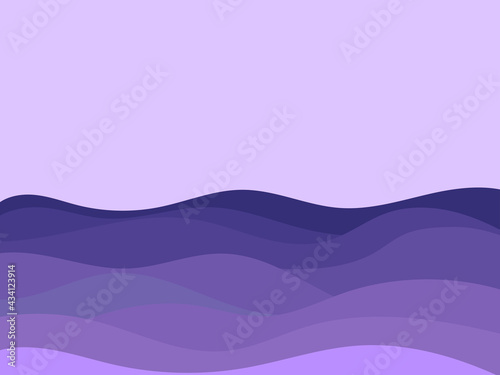 Wavy landscape in a minimalistic style. Landscape with hills. Boho decor for prints  posters and interior design. Mid Century modern decor. Trend style. Vector illustration