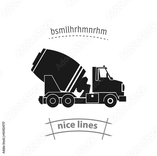 Concrete mixer truck icon. concrete truck simple vector icon. mixer truck isolated icon