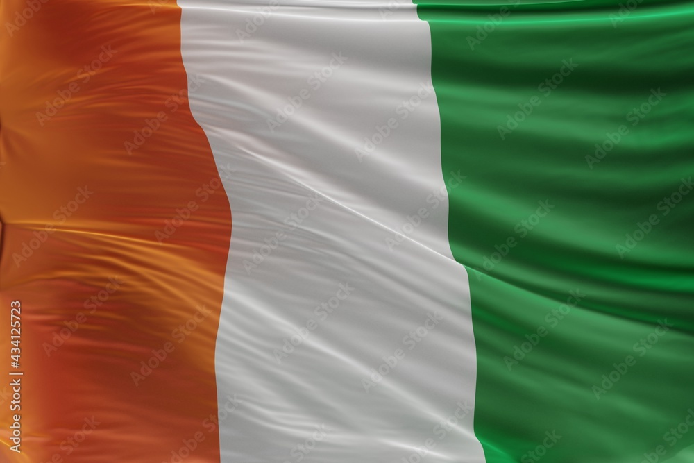 Fototapeta premium Abstract Ivory Coast Flag 3D Render (3D Artwork)