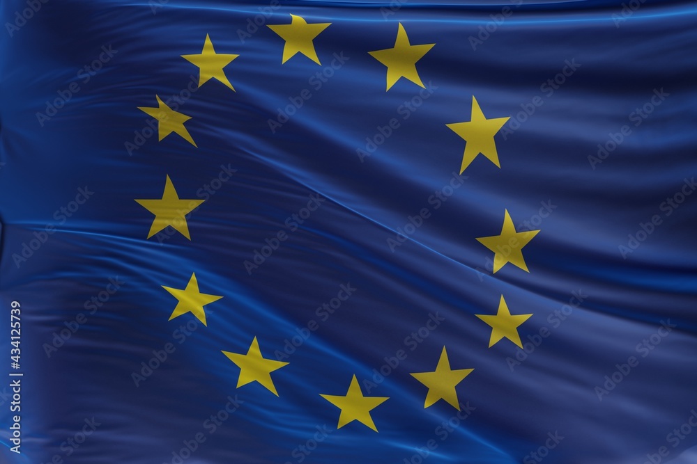 Abstract Europe Flag 3D Render (3D Artwork)