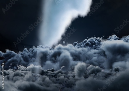 View of nigth sky with several clouds