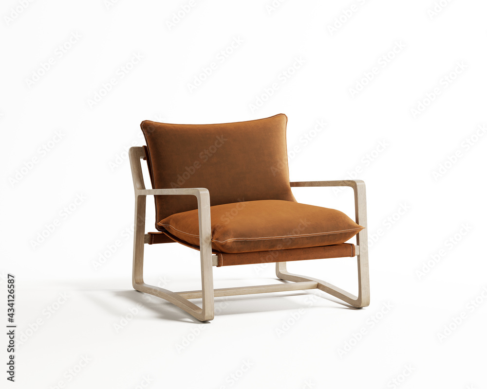 3d rendering of an isolated modern dark lounge  armchair with 
