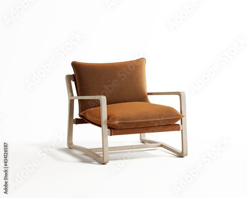 3d rendering of an isolated modern dark lounge  armchair with 
