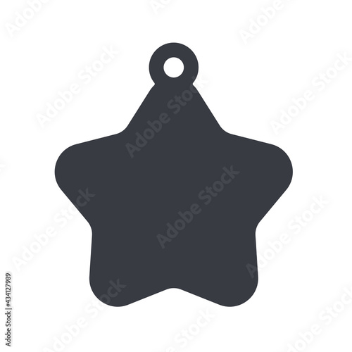 Dog tag template. Vector silhouette dog tag for neckline. Isolated on white background