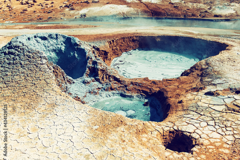 Geothermal area Hverir, Iceland.