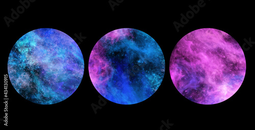 Space Abstract Galaxy Banners set. Vector design.