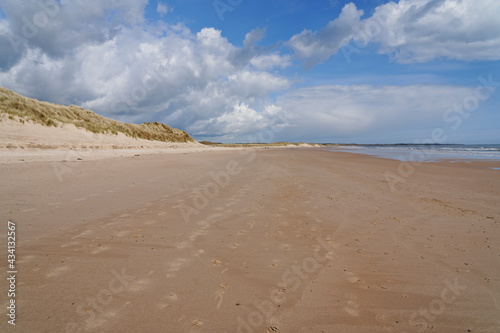 Wide  deserted beach at Druridge Bay  Morpeth