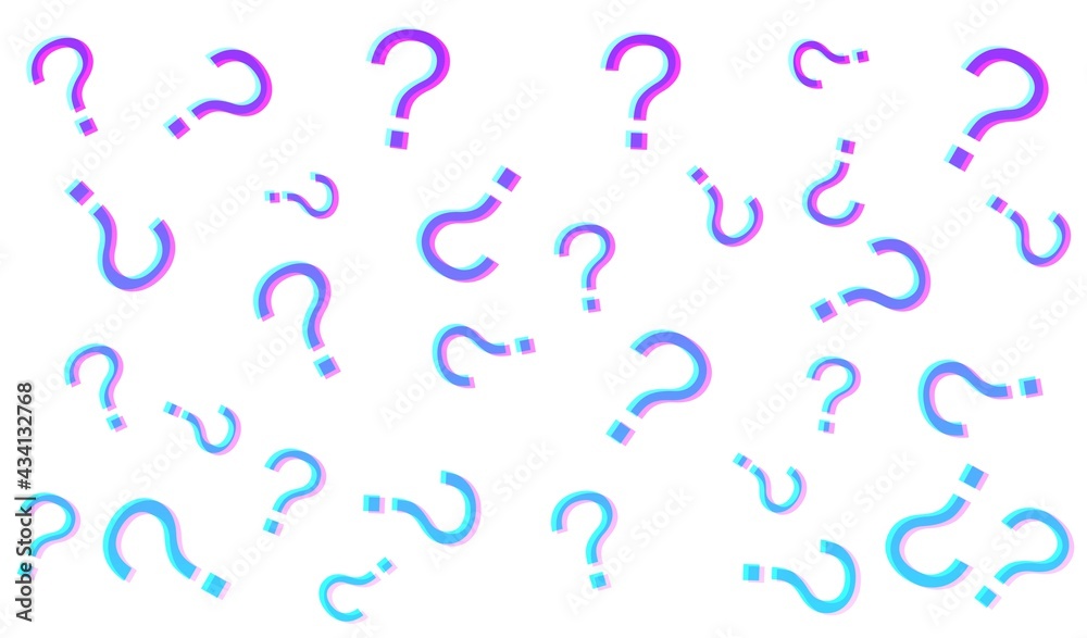 3D-like blue and purple question mark pattern 3D-like blue and purple question mark pattern