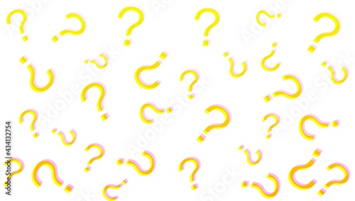 3D-like yellow question mark pattern